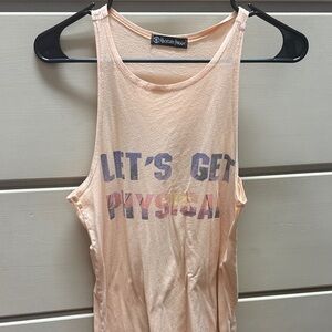 Recycled Karma Peach 'Let's Get Physical' Tank Top